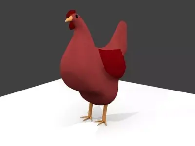 chicken cardinal canvas 3D model