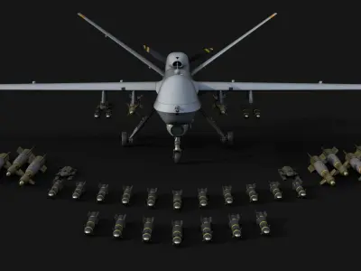 General Atomics MQ-9 Reaper 8K Drone 3D model