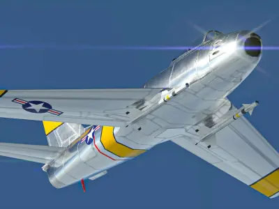 North American F-86F Sabre USAF Low-poly 3D model