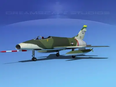 North American F-100E  Super Sabre GaNG 3D model