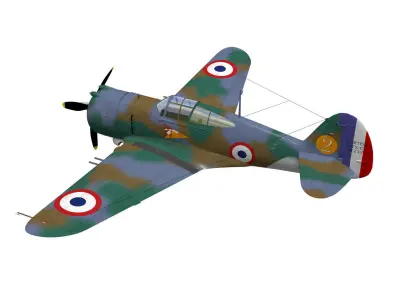 Curtiss Wright P36 Hawk75 A4 3D model