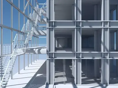 Commercial Building Facade 08 3D model