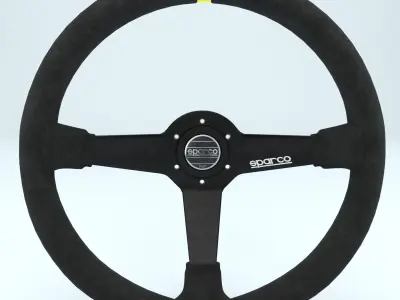 Steering Wheel Sparco R368 Black 3D model