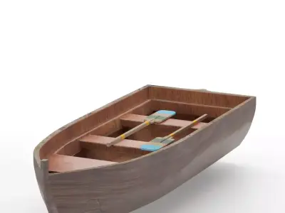 Rowing boat Free low-poly 3D model