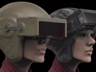 Futuristic Scout Helmet 3D model