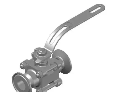 Sanitary Ball Valve TC 1 in 3D model