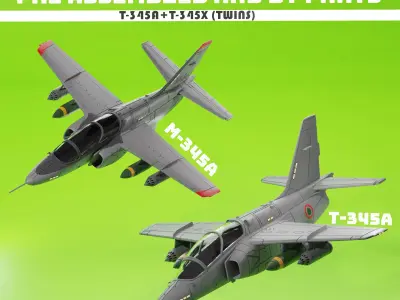 Aermachi T-345A M-345A TWINS PACK V3 3D print model