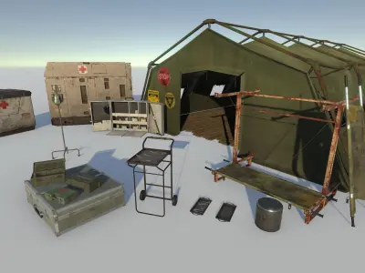 Medical kit pack Low-poly 3D model