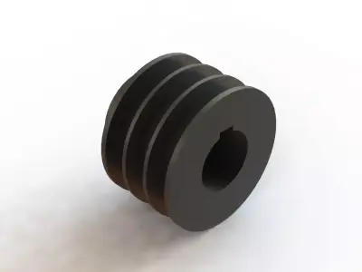 Polia Canais V 3VB 100mm F43 Groove Pulley 3D model