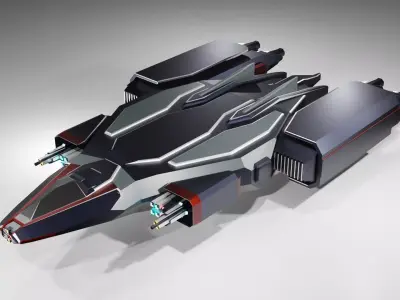 Starship futuristic spaceship 3D model