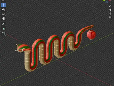 Chinese New Year Of Snake 3D Design Element 3D model