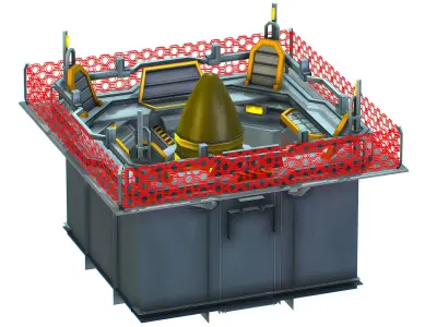 isometrical bomb torpedo launcher upgrade 01 Low-poly 3D model