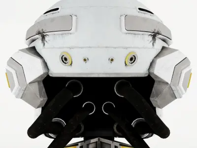 Damaged Science fiction helmet Low-poly 3D model