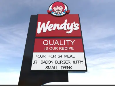 Retail-044 Wendys-002 With Site 3D model