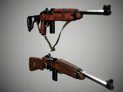 M1 and M1A1 Carbines Low-poly 3D model