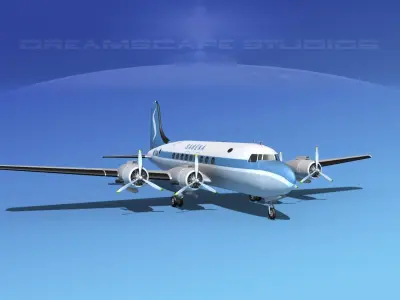Douglas DC-4 Sabena Airlines 2 3D model