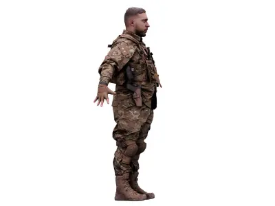 Cleaned A Pose Scan Luis Donovan Army 3D model