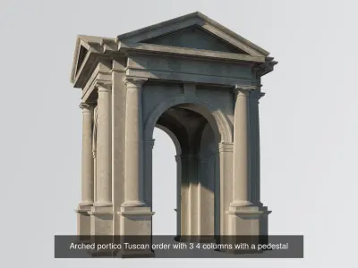gazebo Arched portico in Tuscan orde on Vignola 3D Model Collection