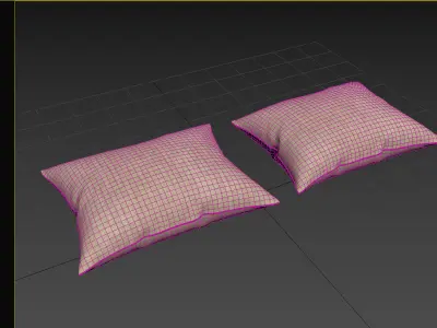 Pillows pair of jute Free 3D model