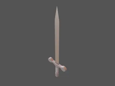 Cartoon Sword v1 002 Low-poly 3D model