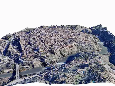 Toledo city Low-poly 3D model