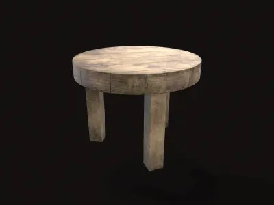Fishing Stool Low-poly 3D model