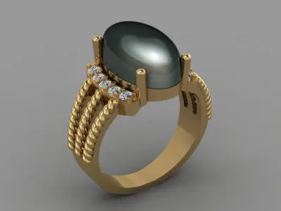 Gold ring 3D print model 26