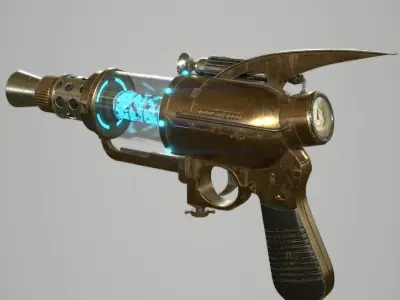 Retro Style Ray Gun Low-poly 3D model
