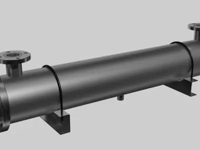  Industrial oil heat exchanger 3D model