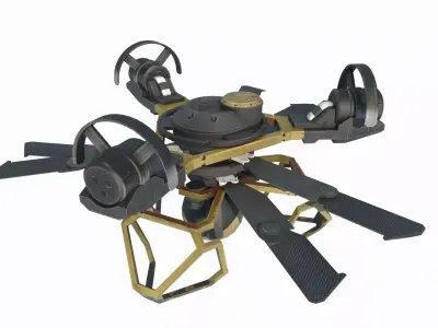 Future sci-fi patrol drones 3D model