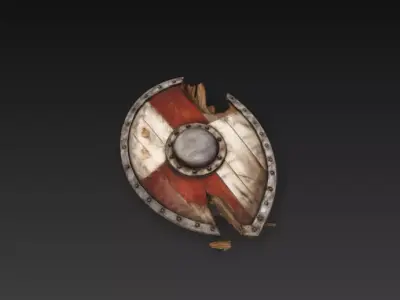 Broken Viking Shield - PBR Low Poly Game Ready Low-poly 3D model