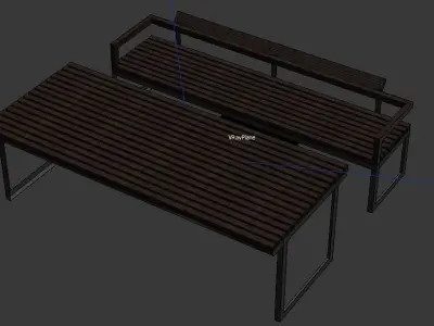 Garden Chair and table 3D model