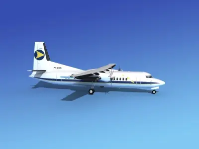 Fokker 50 Denim Air 1 3D model