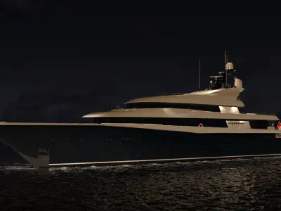 Phoenix2 Superyacht Night Scene 3D model