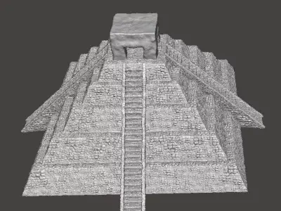 6MM SCALE AZTEC PYRAMID MINIATURE MODEL FOR FANTASY SCIFI GAMES 3D print model