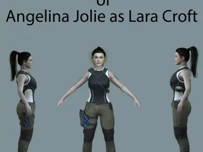 Angelina Jolie as Lara Croft Low-poly 3D model