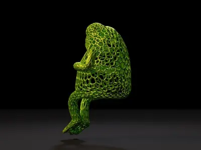 Frog sitting 3D print model