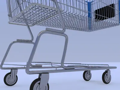 Walmart Shopping Cart 3D Model 3D model