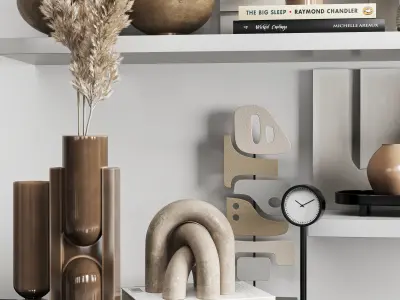 Decorative set shelf 3D model