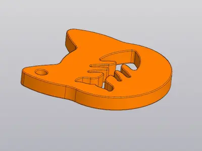 Cat and fish skeleton Keychain Free 3D print model