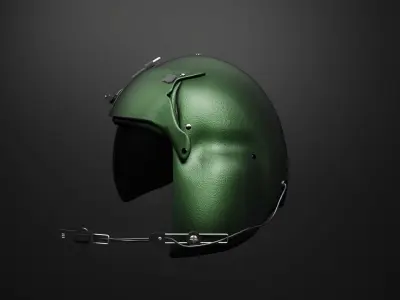 helicopter pilot helmet Low-poly 3D model