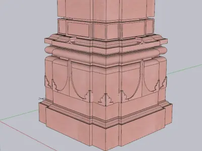 indian jodhpuri stone piller column  Low-poly 3D model