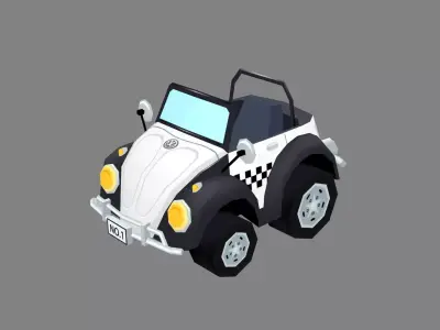Cartoon police car toy Low-poly 3D model