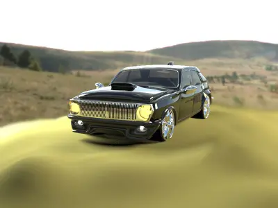 Tuning Volga Free low-poly 3D model