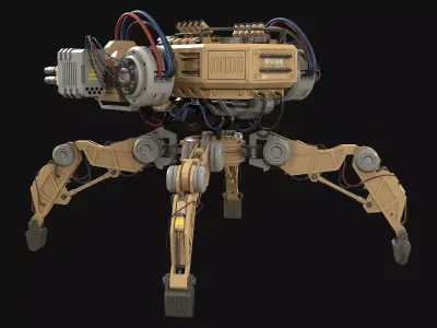 Walking Turret Concept-1-Desert 3D model