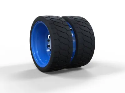 Low profile double wheel 3D model