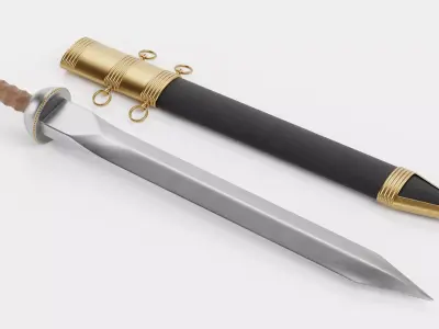 Gladius with Sheath - Roman Armor Equipment 3D model