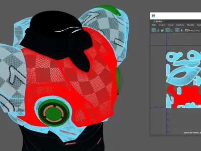 High quality Hard Surface Cyborg body armor 3D model