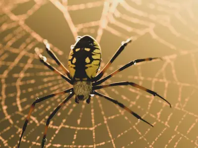 Black and Yellow Garden Spider Low-poly 3D model