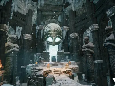 Frozen Norse Environment Low-poly 3D model